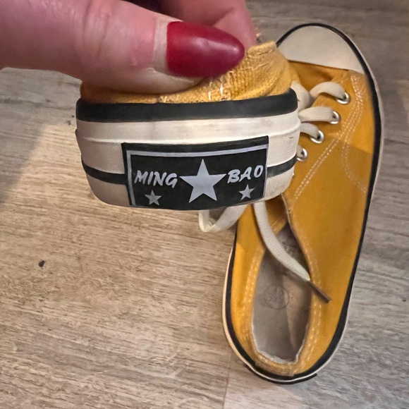 Yellow converse style slip on sneakers - Picture 6 of 7